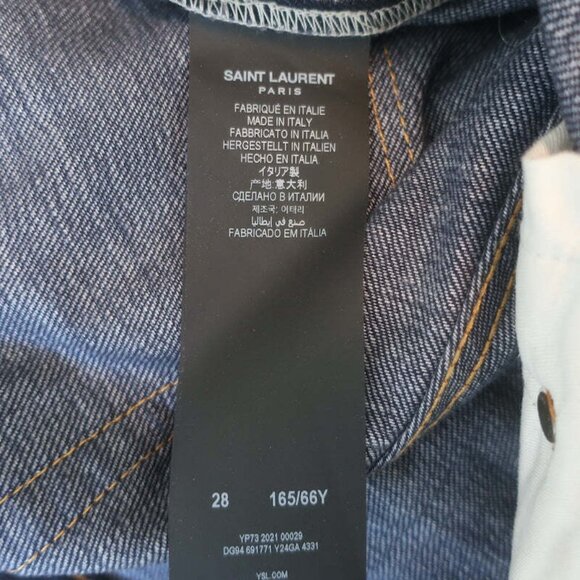 Saint Laurent Janice High Waist Straight Leg Jeans Indigo Denim Size 28 - Picture 7 of 8